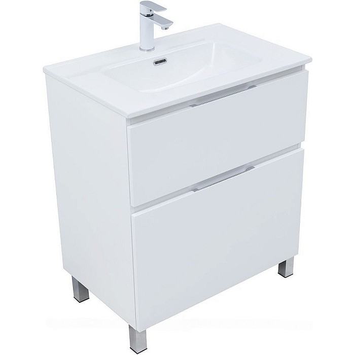Тумба под раковину Aquanet Алвита New 70 белая матовая 344133, напольная