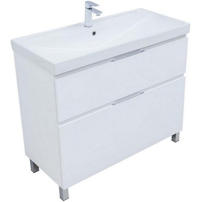 Тумба под раковину Aquanet Алвита New 100 белая матовая 344135, напольная