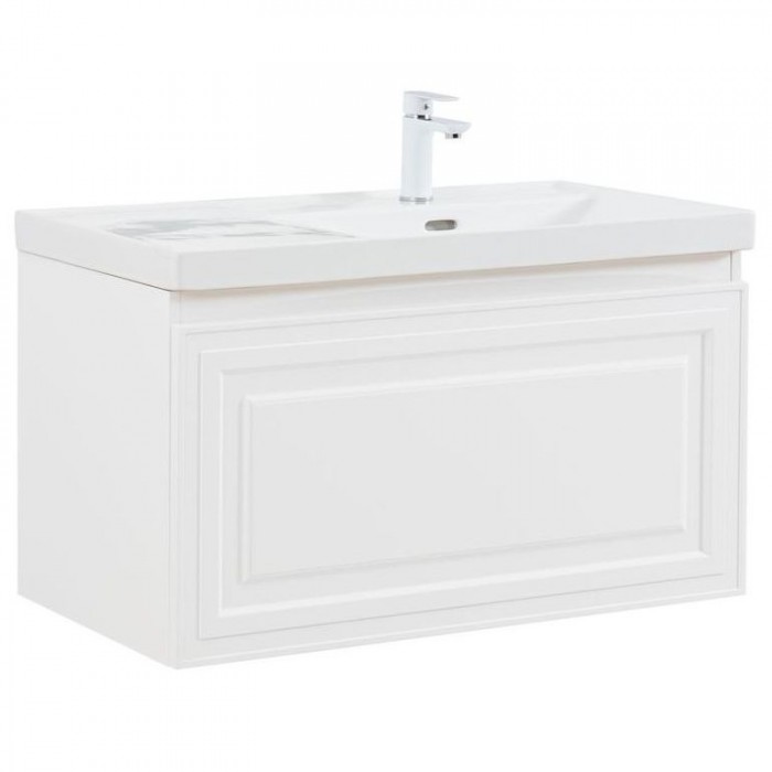 Тумба под раковину Aquanet Агата 90 345482 подвесная, белый сатин
