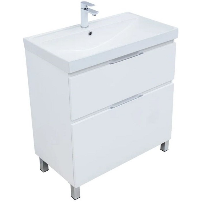 Тумба под раковину Aquanet Алвита New 80 белая матовая 344134, напольная