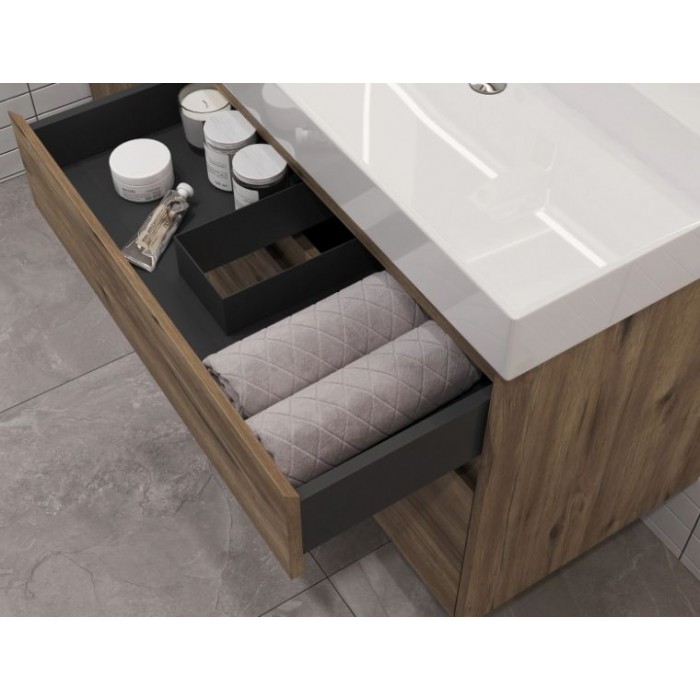 Тумба под раковину Aquanet Nova Lite 2.0 75 дуб рустикальный 00346316 подвесная