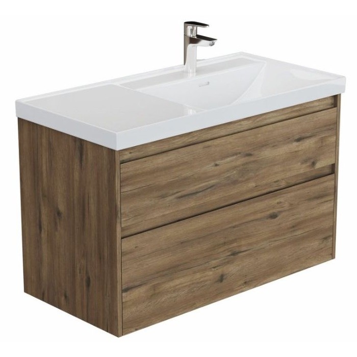 Тумба под раковину Aquanet Nova Lite 2.0 90 дуб рустикальный 00346317 подвесная, правая