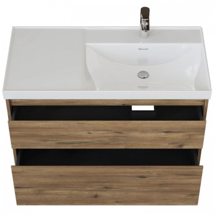 Тумба под раковину Aquanet Nova Lite 2.0 90 дуб рустикальный 00346317 подвесная, правая