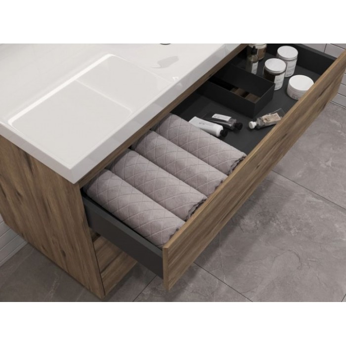 Тумба под раковину Aquanet Nova Lite 2.0 90 дуб рустикальный 00346317 подвесная, правая