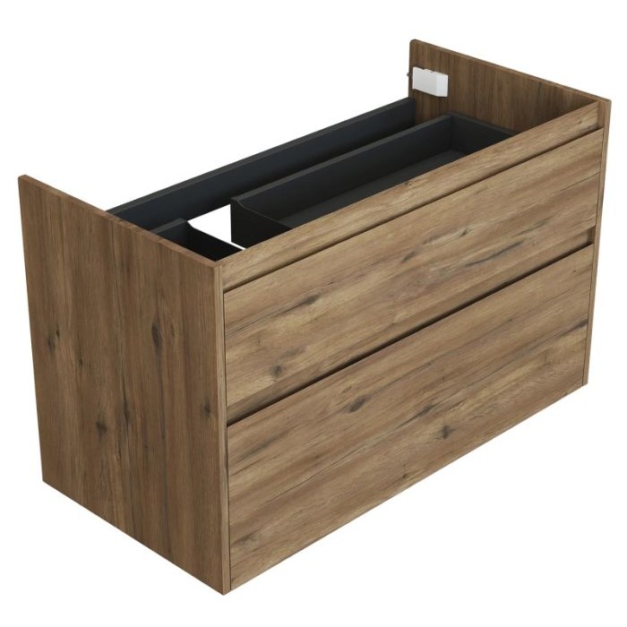 Тумба под раковину Aquanet Nova Lite 2.0 100 дуб рустикальный 00346320 подвесная, левая