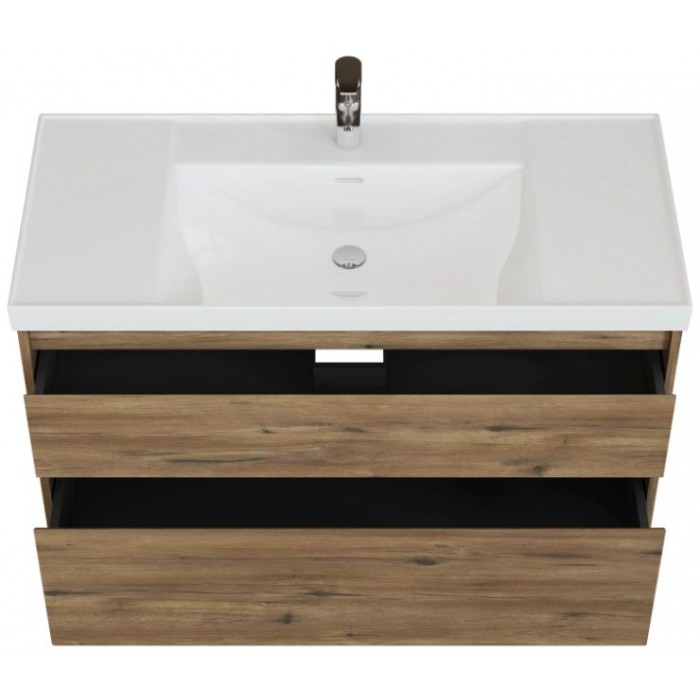 Тумба под раковину Aquanet Nova Lite 2.0 110 дуб рустикальный 00346321 подвесная