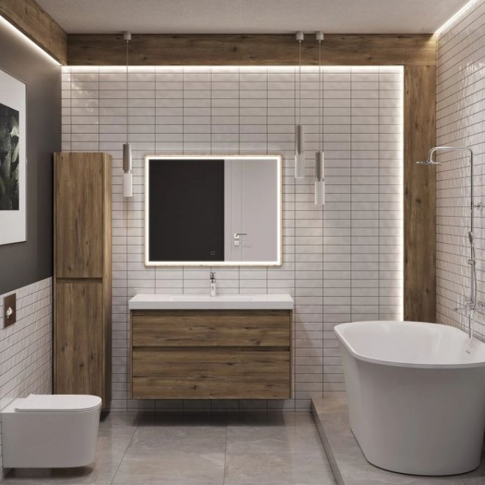 Тумба под раковину Aquanet Nova Lite 2.0 110 дуб рустикальный 00346321 подвесная