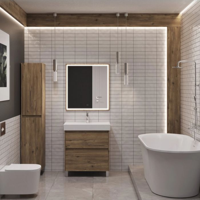 Тумба под раковину Aquanet Nova Lite 2.0 60 дуб рустикальный 00346343 напольная