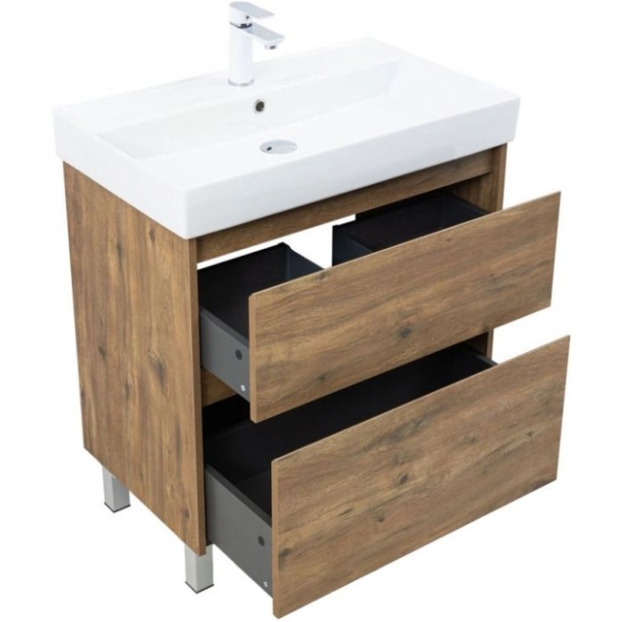 Тумба под раковину Aquanet Nova Lite 2.0 75 дуб рустикальный 00346344 напольная