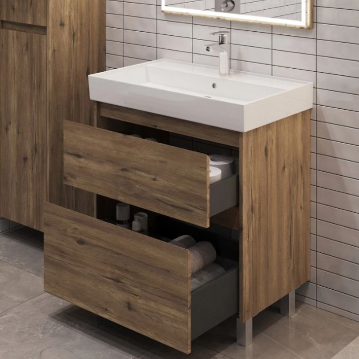 Тумба под раковину Aquanet Nova Lite 2.0 75 дуб рустикальный 00346344 напольная