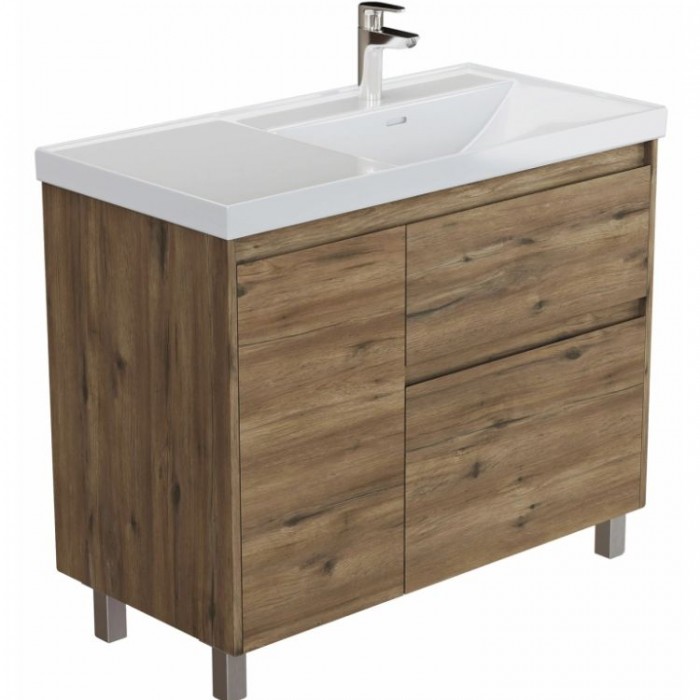 Тумба под раковину Aquanet Nova Lite 2.0 100 дуб рустикальный 00346347 напольная, правая