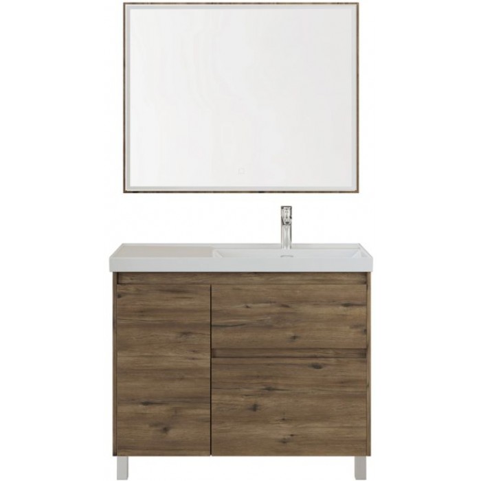 Тумба под раковину Aquanet Nova Lite 2.0 100 дуб рустикальный 00346347 напольная, правая