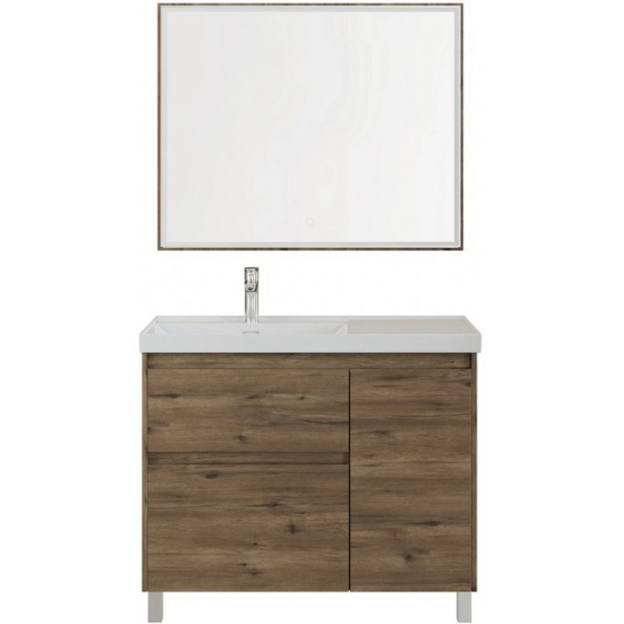 Тумба под раковину Aquanet Nova Lite 2.0 100 дуб рустикальный 00346348 напольная, левая