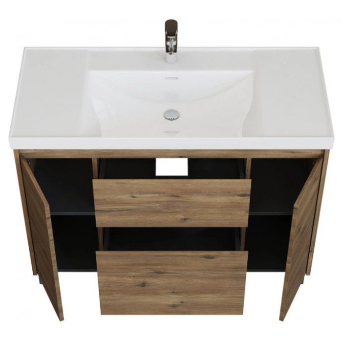 Тумба под раковину Aquanet Nova Lite 2.0 110 дуб рустикальный 00346349 напольная