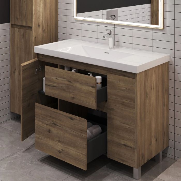 Тумба под раковину Aquanet Nova Lite 2.0 110 дуб рустикальный 00346349 напольная