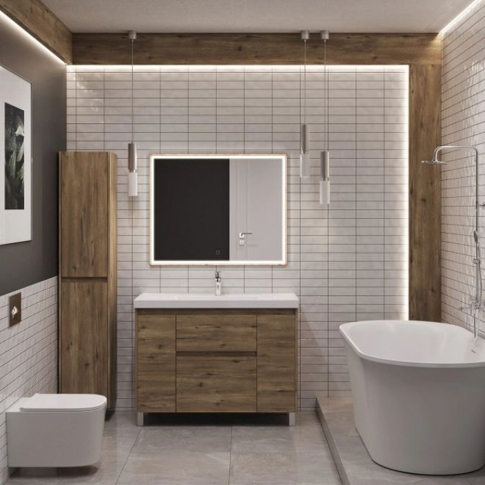 Тумба под раковину Aquanet Nova Lite 2.0 110 дуб рустикальный 00346349 напольная