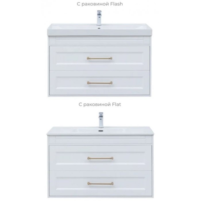 Тумба под раковину Aquanet Бостон new 100 белый сатин 00347183 ручки золото