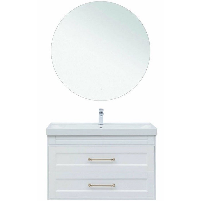 Тумба под раковину Aquanet Бостон new 100 белый сатин 00347183 ручки золото