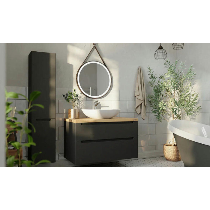 Тумба под раковину Jorno Wood 80 wood.01.80/P/GR подвесная Серая