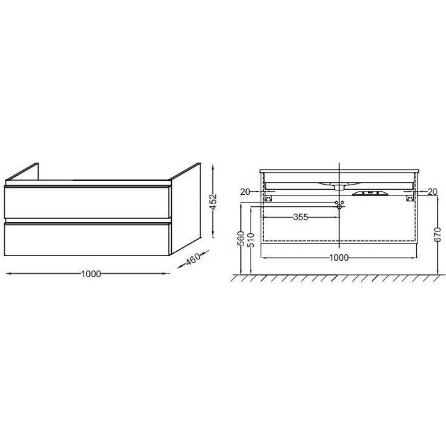 Тумба под раковину Jacob Delafon Vox 100 L EB2075-R1-E16 подвесная Ореховое дерево