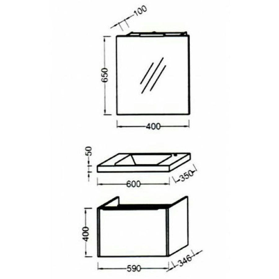 Тумба под раковину Jacob Delafon XS 60 EB466-J5 подвесная Белая глянцевая