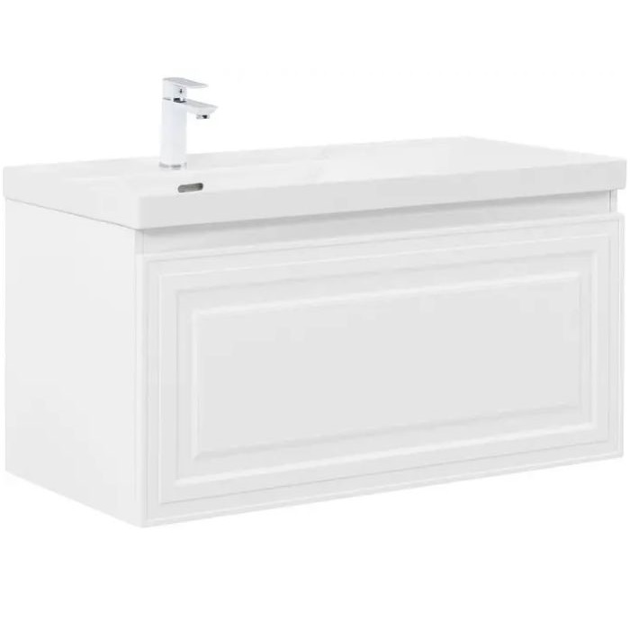 Тумба под раковину Aquanet Агата 100 345483 подвесная, белый сатин
