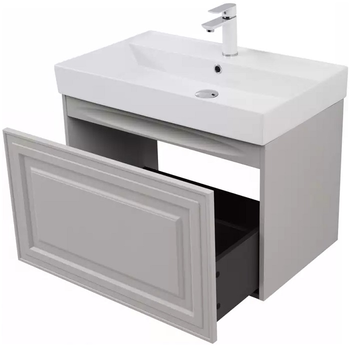 Тумба под раковину Aquanet Агата 75 345487 подвесная, бежевая