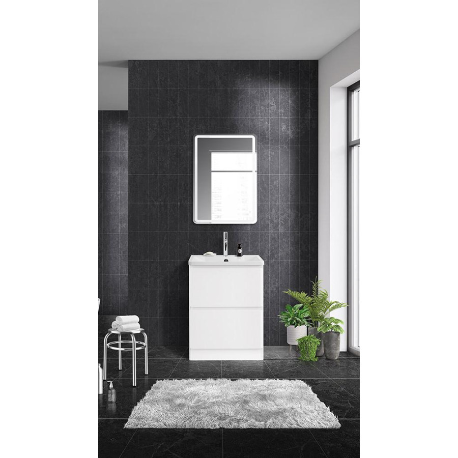 Тумба под раковину BelBagno Albano 60 ALBANO-600-2C-PIA-BL напольная Bianco Lucido