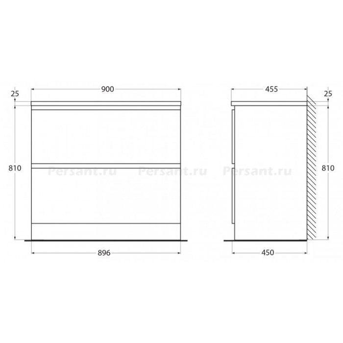Тумба под раковину BelBagno Albano 90 ALBANO-900-2C-PIA-BL напольная Bianco Lucido