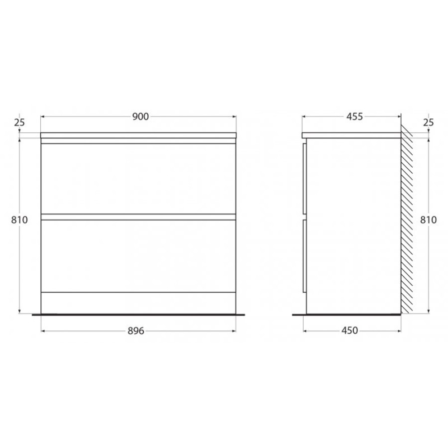 Тумба под раковину BelBagno Albano 90 ALBANO-900-2C-PIA-BL напольная Bianco Lucido