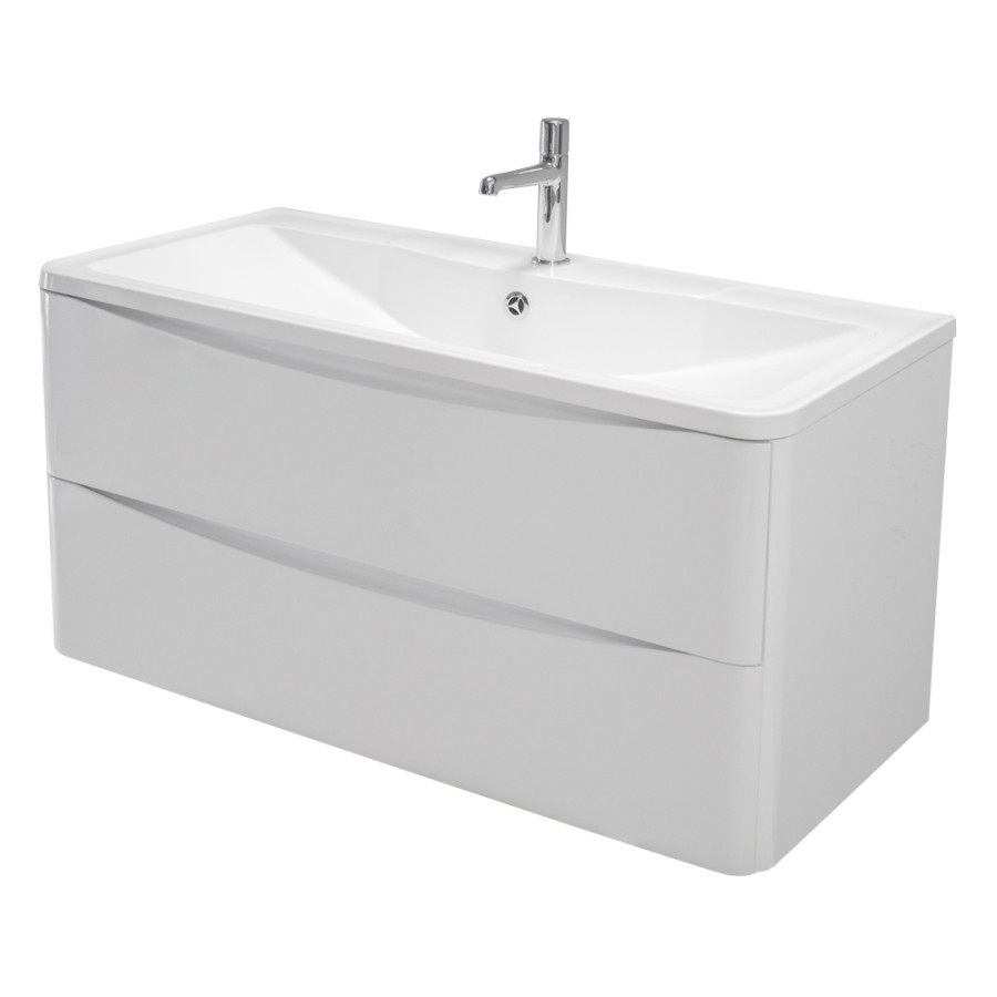 Тумба под раковину BelBagno Acqua 100 ACQUA-1000-2C-SO-BL подвесная Bianco Lucido