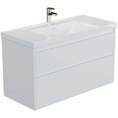 Тумба под раковину Aquanet Nova Lite 2.0 110 белый глянец 00346314 подвесная