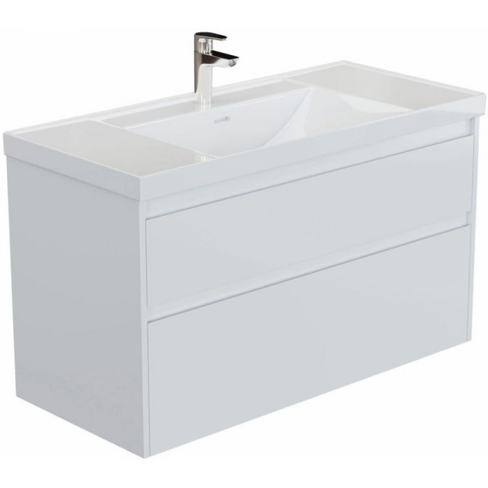 Тумба под раковину Aquanet Nova Lite 2.0 110 белый глянец 00346314 подвесная