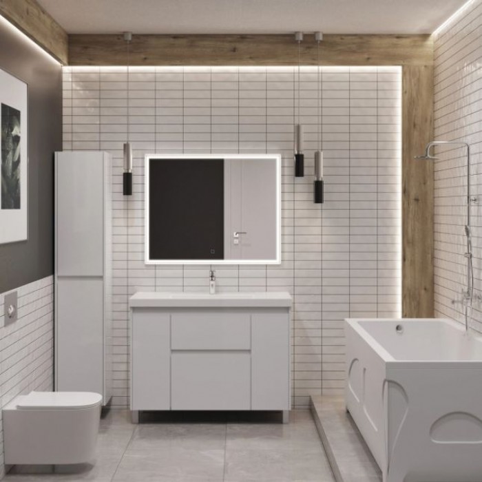 Тумба под раковину Aquanet Nova Lite 2.0 110 белый глянец 00346342 напольная