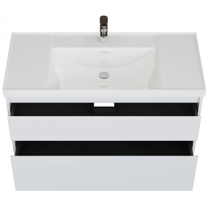 Тумба под раковину Aquanet Nova Lite 2.0 110 белый глянец 00346314 подвесная