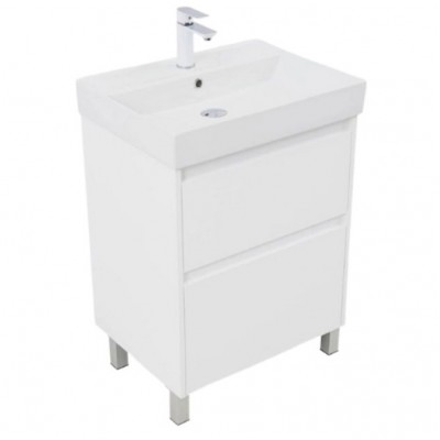Тумба под раковину Aquanet Nova Lite 2.0 60 белый глянец 00346336 напольная