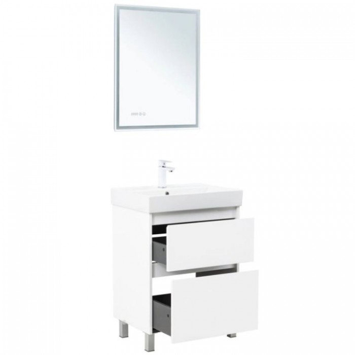 Тумба под раковину Aquanet Nova Lite 2.0 60 белый глянец 00346336 напольная