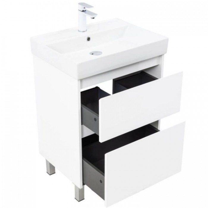 Тумба под раковину Aquanet Nova Lite 2.0 60 белый глянец 00346336 напольная