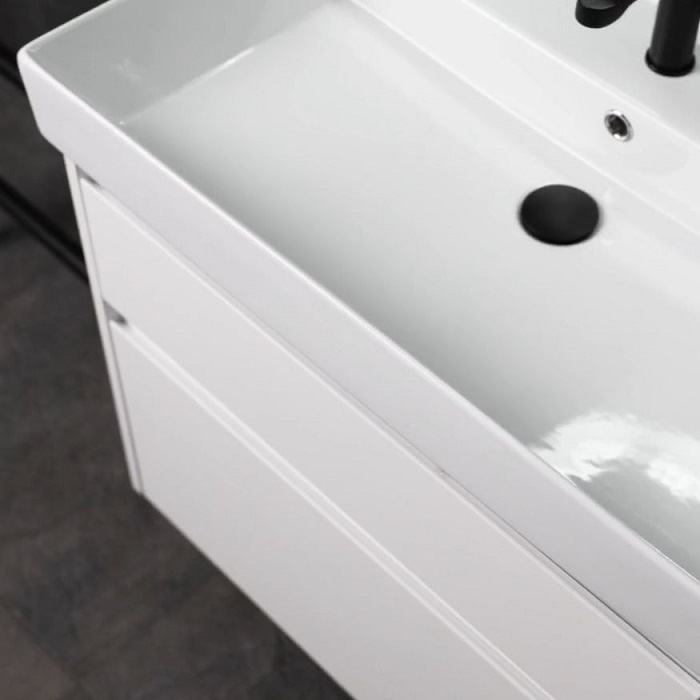 Тумба под раковину Aquanet Nova Lite 2.0 60 белый глянец 00346308 подвесная