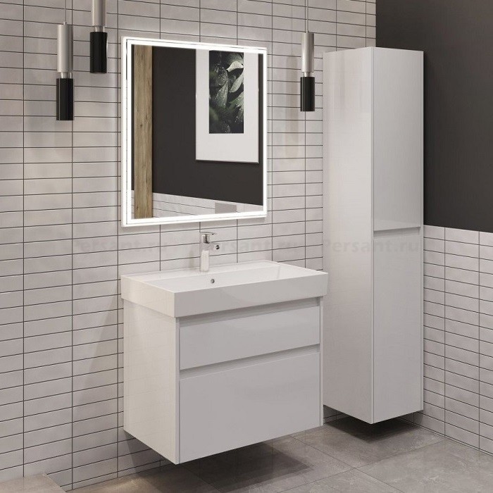 Тумба под раковину Aquanet Nova Lite 2.0 60 белый глянец 00346308 подвесная