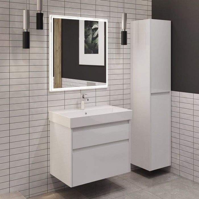 Тумба под раковину Aquanet Nova Lite 2.0 60 белый глянец 00346308 подвесная