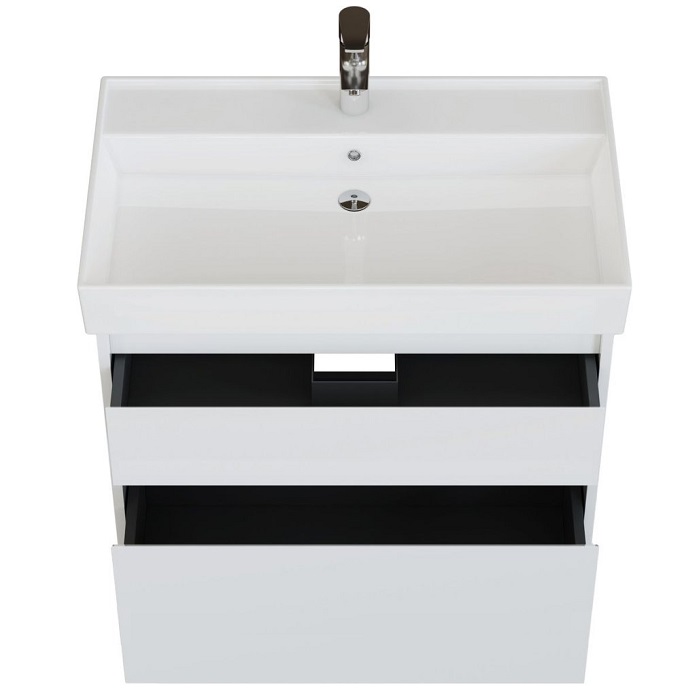 Тумба под раковину Aquanet Nova Lite 2.0 60 белый глянец 00346308 подвесная