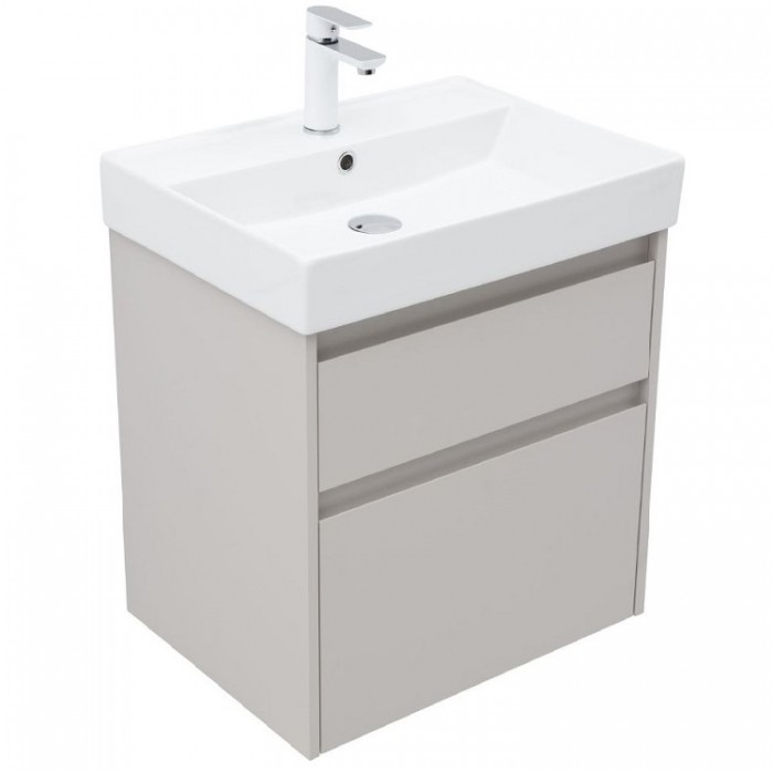 Тумба под раковину Aquanet Nova Lite 2.0 60 бежевая эмаль 00346322 подвесная