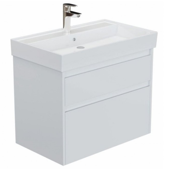 Тумба под раковину Aquanet Nova Lite 2.0 75 белый глянец 00346309 подвесная