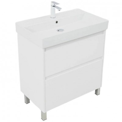 Тумба под раковину Aquanet Nova Lite 2.0 75 белый глянец 00346337 напольная