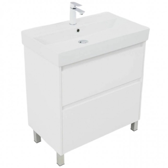 Тумба под раковину Aquanet Nova Lite 2.0 75 белый глянец 00346337 напольная