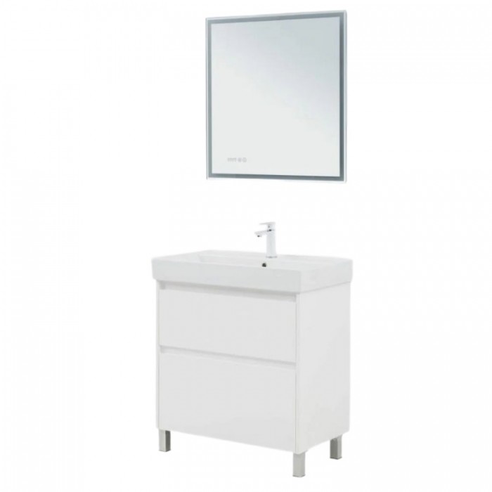 Тумба под раковину Aquanet Nova Lite 2.0 75 белый глянец 00346337 напольная