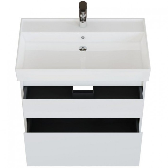 Тумба под раковину Aquanet Nova Lite 2.0 75 белый глянец 00346309 подвесная