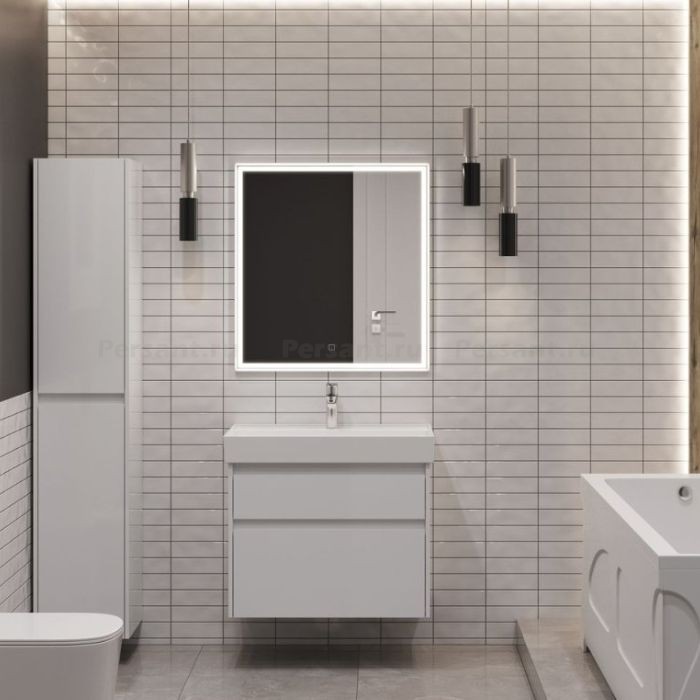 Тумба под раковину Aquanet Nova Lite 2.0 75 белый глянец 00346309 подвесная