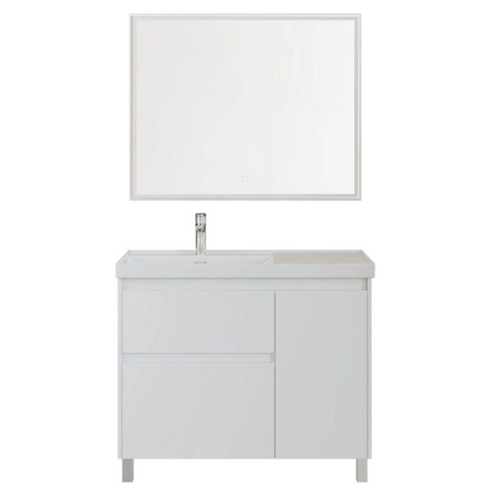 Тумба под раковину Aquanet Nova Lite 2.0 90 белый глянец 00346339 напольная, левая